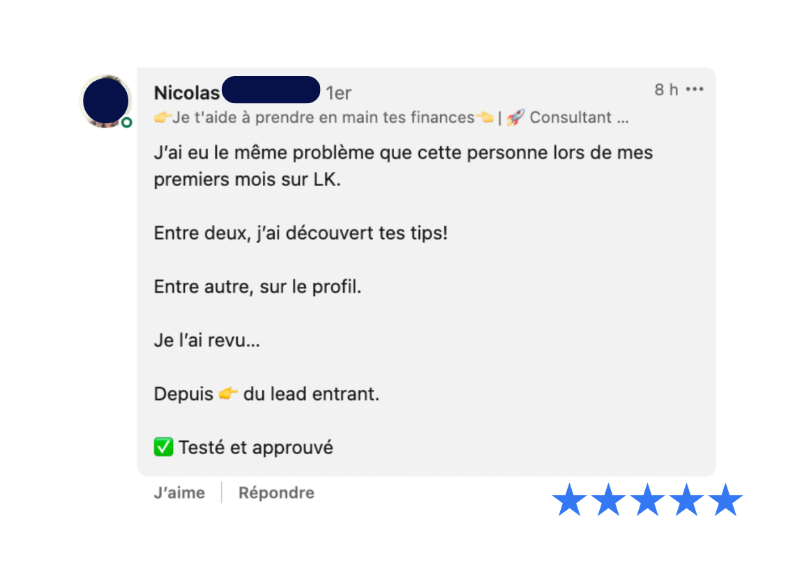 Lucas Baldinger / La recette Business gratuite / témoignages