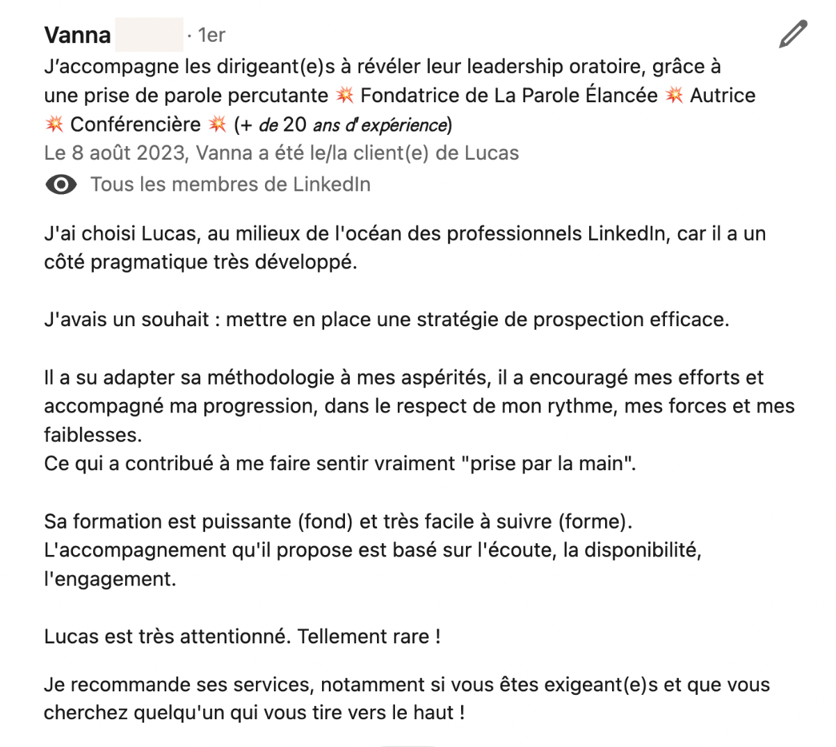 Témoignage client Lucas Balfdinger 