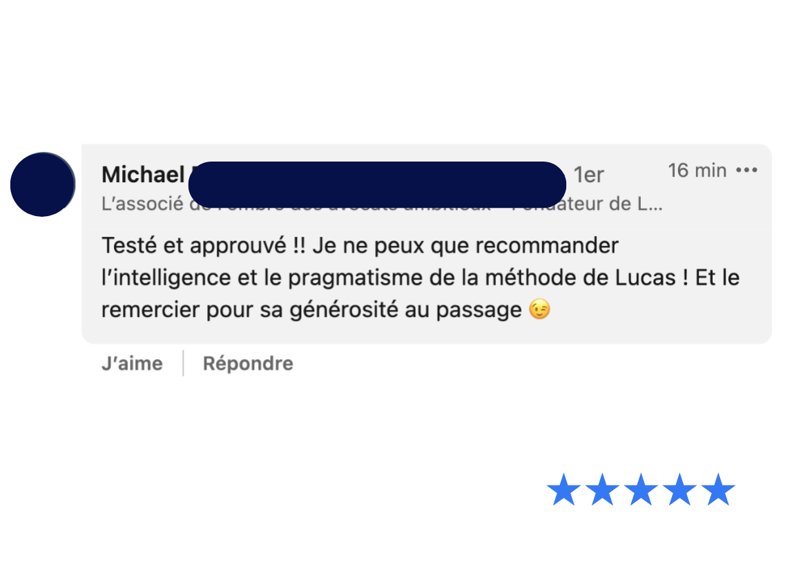 Lucas Baldinger / La recette Business gratuite / témoignages